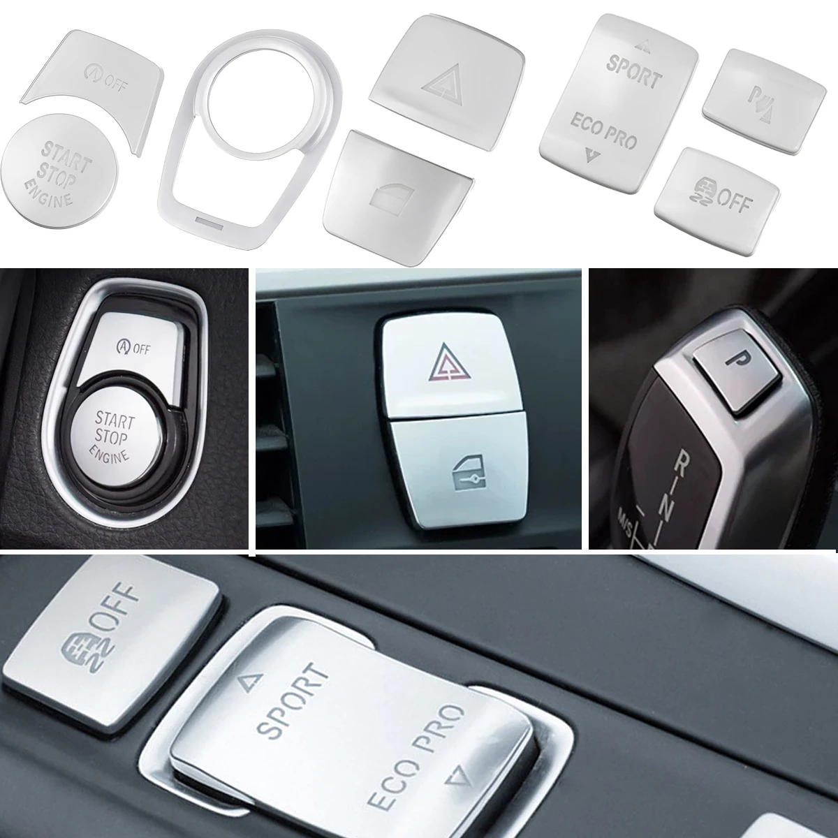 Car Sport Eco Drive Mode Switch PDC DSC Off Warning Light Start Button Trim Sticker For BMW F20 F22 F30 F31 F34 F32 F33 F36 3GT