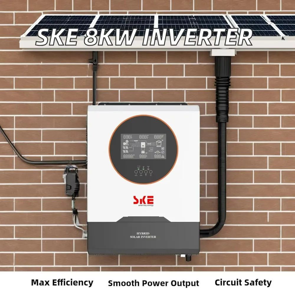 10.2KW hybrid solar inverter system 48V 150A MPPT 500V photovoltaic charging voltage, AC to AC dual output, pure sine wave