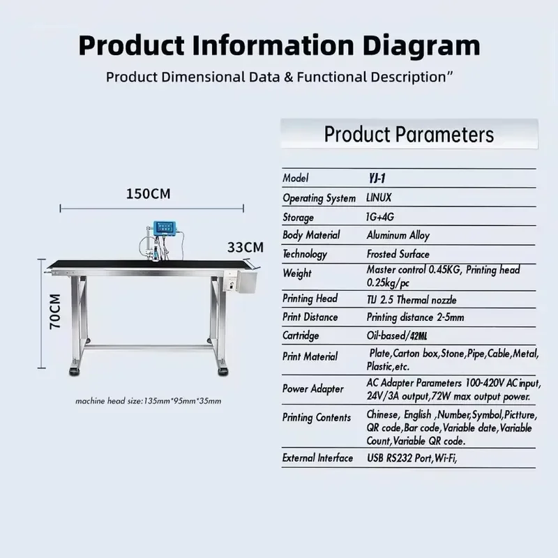 Willita YJ-1 5-Inch Touch Screen Digital Electric Industrial Automatic Inkjet Printer for High Productivity Multifunctional view 6