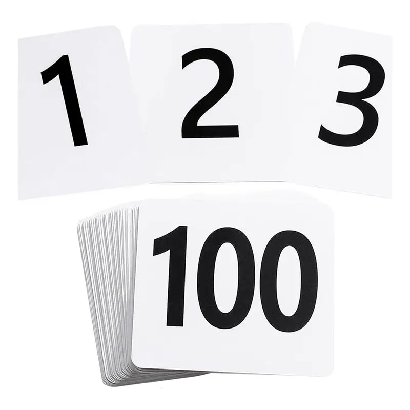 2025 Trend 100Pcs Table Numbers 1-100,Plastic Table Numbers, Double Sided Table Number Cards For Wedding Reception Restaurant Ta