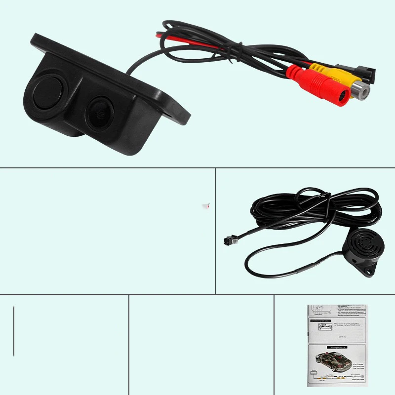 Two-in-one reversing radar and camera integrated camera with radar car punching-free camera radar