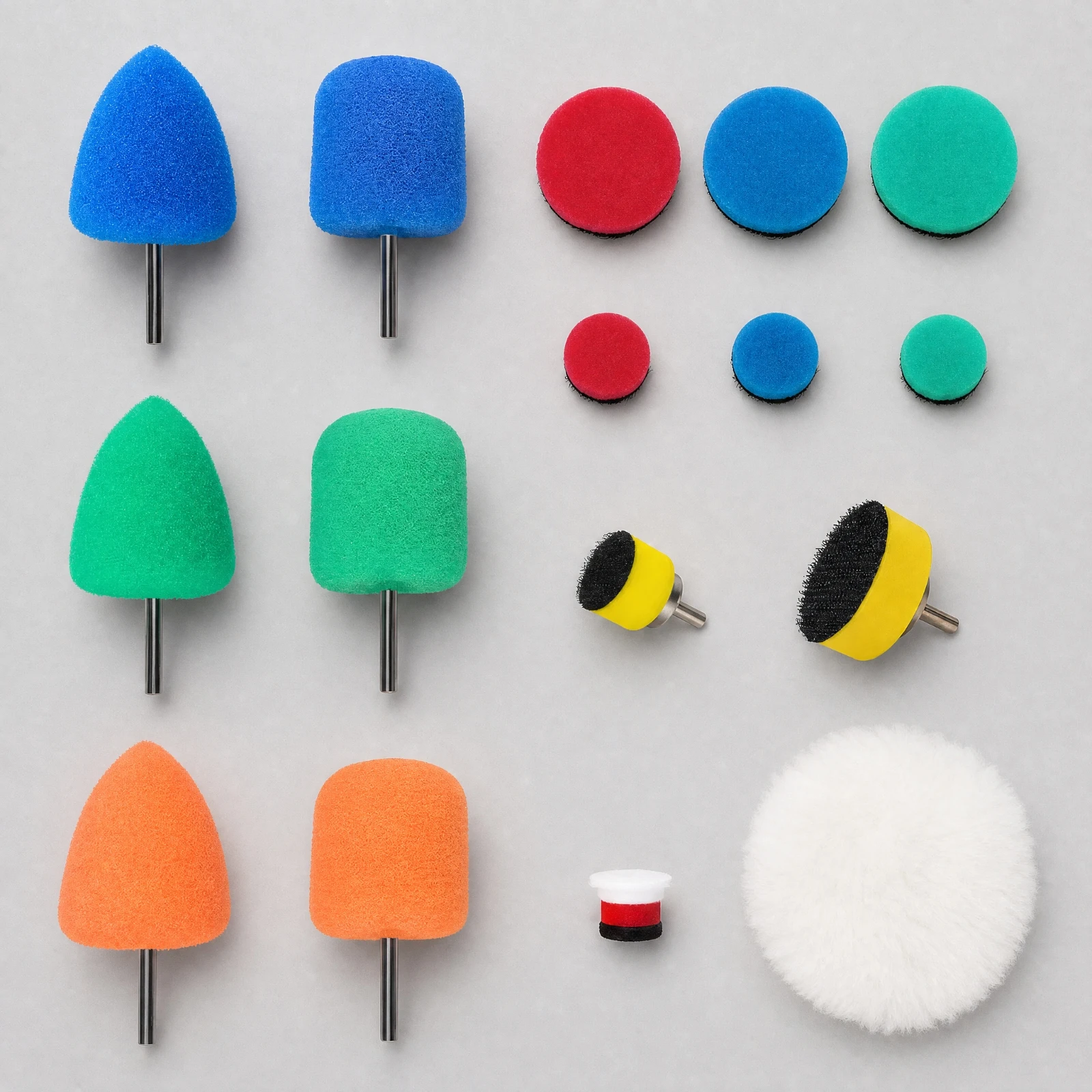 16 Pieces Car Detailing Polishing Kit with Hook and Loop Backing Medium-Hard Wool Buffing Pad Polishing Pad Pads Scratchwithout