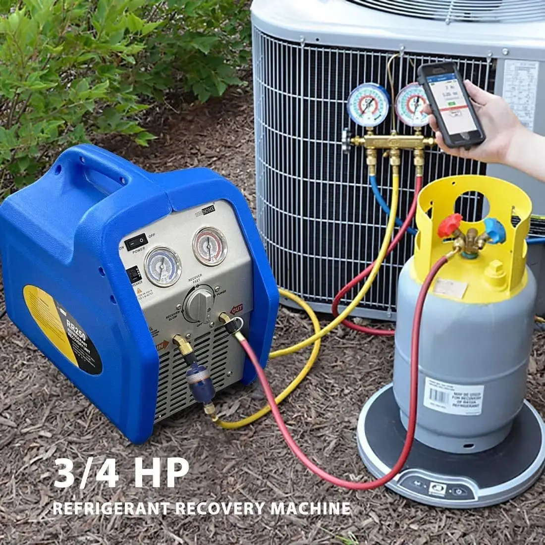 RR250 RR500 (R32) 1HP Refrigerant Recovery Machine Can Recover Various Refrigerants