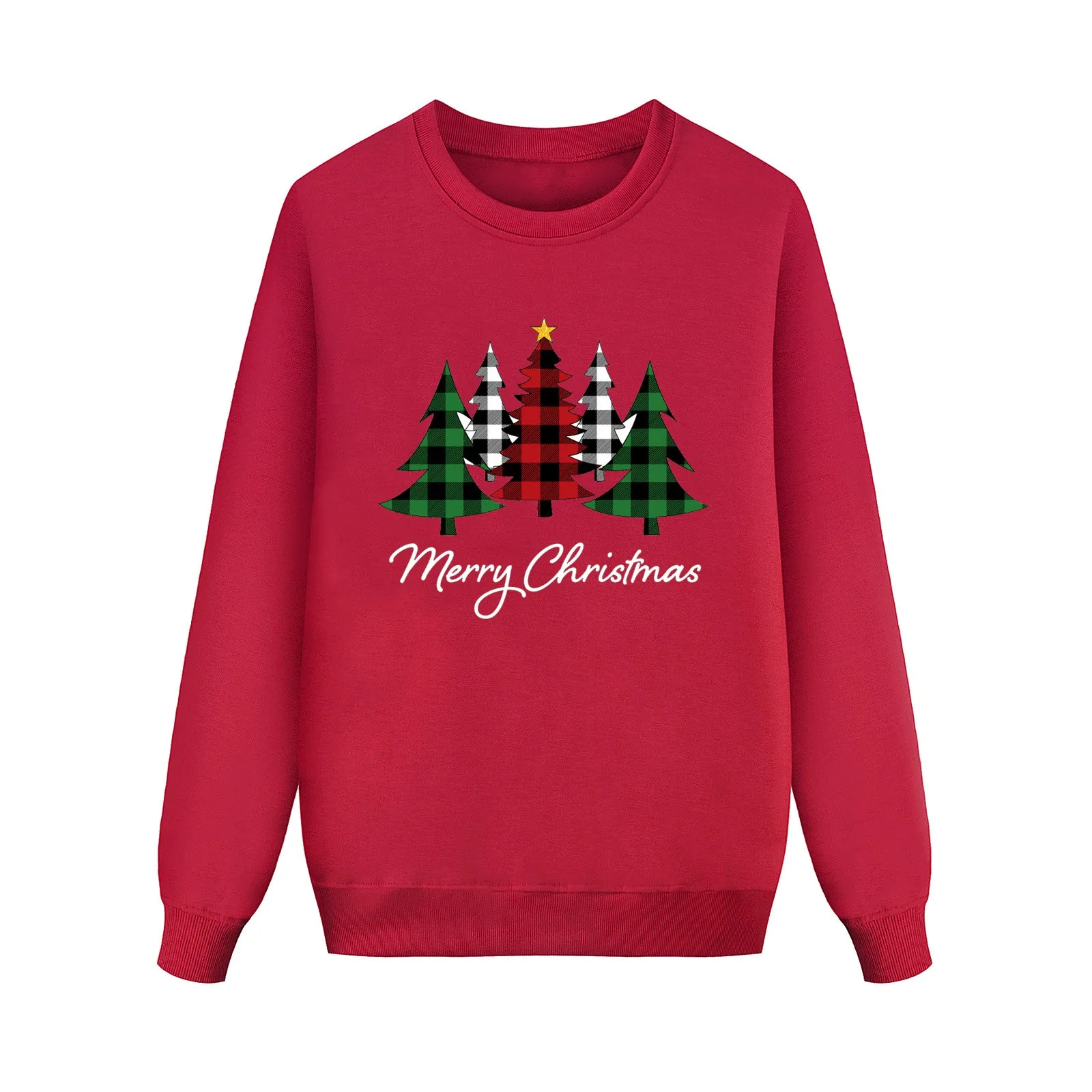 

Women's Christmas Sweater Autumn Winter O-Neck Pullover Loose Long Sleeve Print Jumpers Warm Knit Ugly Sweater Sweatshirt Tops