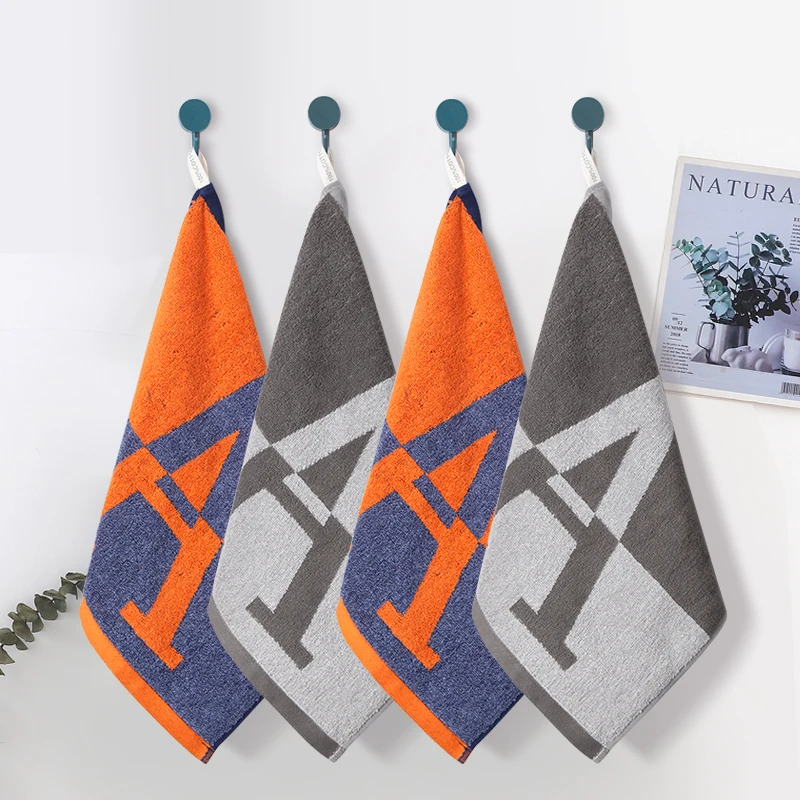 2-pack square cotton face towels for home use, unisex absorbent hand and face towels, 100% cotton, 35x35cm