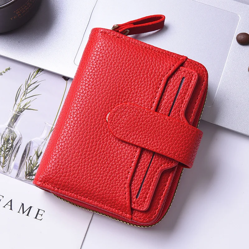 

Новый однотонный короткий кошелек для женщин, высококачественный картхолдер, модный компактный кошелек из ПУ с двумя отделениями для женщин