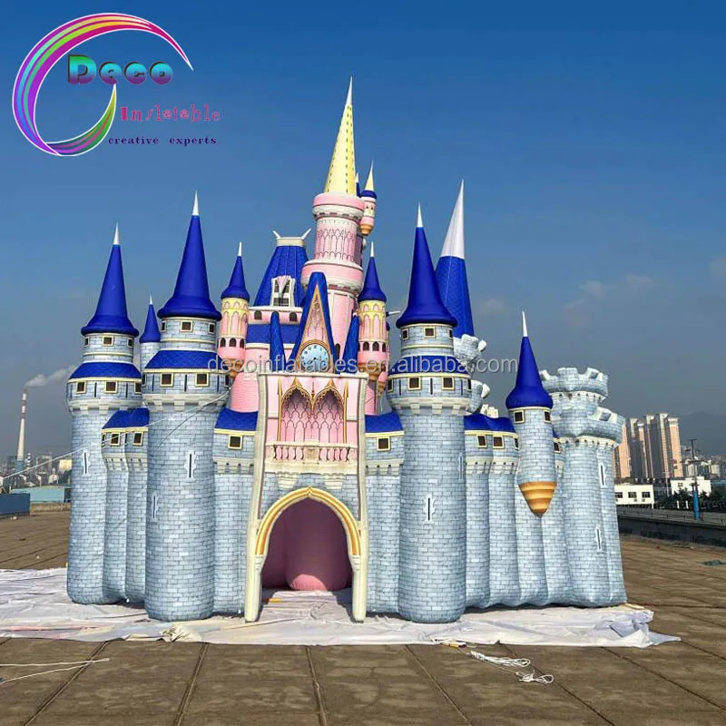 Stage Event Decorative Colourful Inflatable Stage Show Decoration Inflatable Castle Background Wall With LED Lights