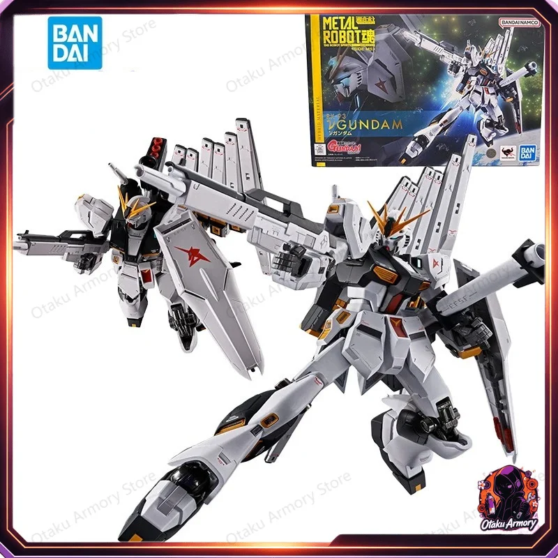 (In Stock) Bandai METAL ROBOT SPIRITS RX‑93 Ν Gundam Char's Counterattack Alloy Painted Action Figure Desktop Collectible Gifts