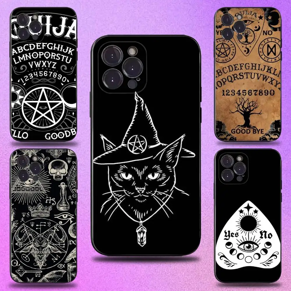 

Ouija Board Phone Case For iPhone 16,15,14,13,12,11 Plus,Pro Max,XS,X,XR,SE,Mini,8,7,Soft Silicone Black Cover