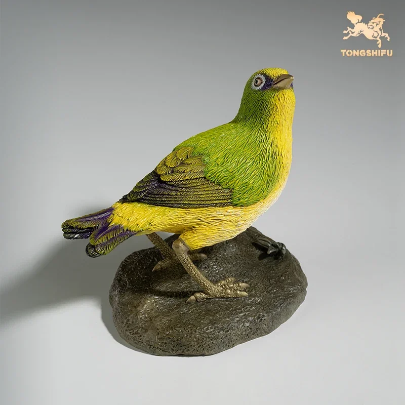 Copper Handicrafts Animal Figurine Embroidered Eyed Bird Statue Brass Animal Sculptures Birds Collection Home Decoration Gifts
