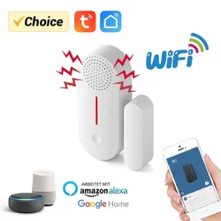 WiFi Door Window Sensor WiFi Security Alarm Door Open Closed Detectors Sound 0-100dB APP Remote Control Timing Arm & Disarm