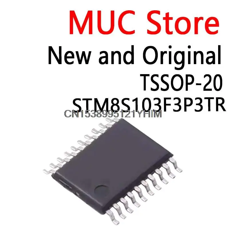 1PCS STM8S103F3P3 TSSOP-20 STM8S 103F3P3 MCU 8-bit STM8 CISC 8KB Flash 3.3V/5V 20-Pin T/R IC Chip STM8S103F3P3TR