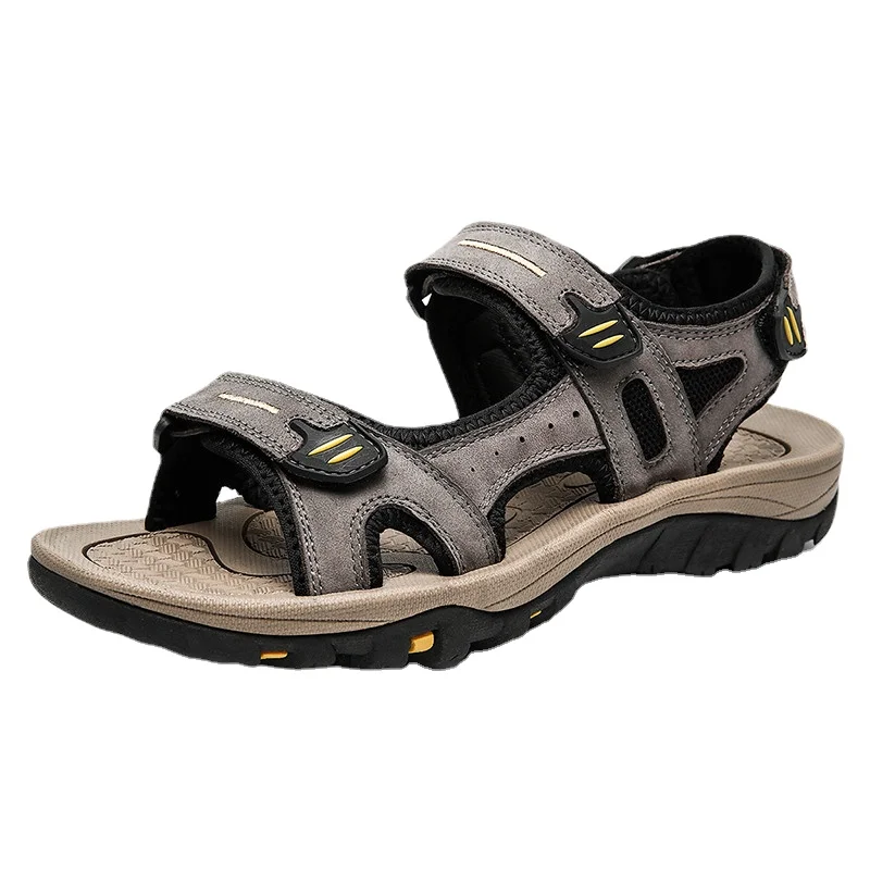 

Genuine Leather Men Sandals Summer New Large Size Men Sandals Outdoor Men's Casual Shoes Fashion Sandals Slippers Big Size 38-48