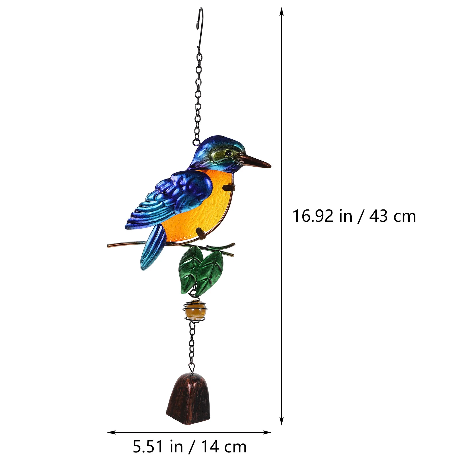 1 Set Glass Painting Chime Bird Bell Crafts Clear 3D Hanging Decor For Outdoor Garden Balcony Wedding Party Decoration Pendant