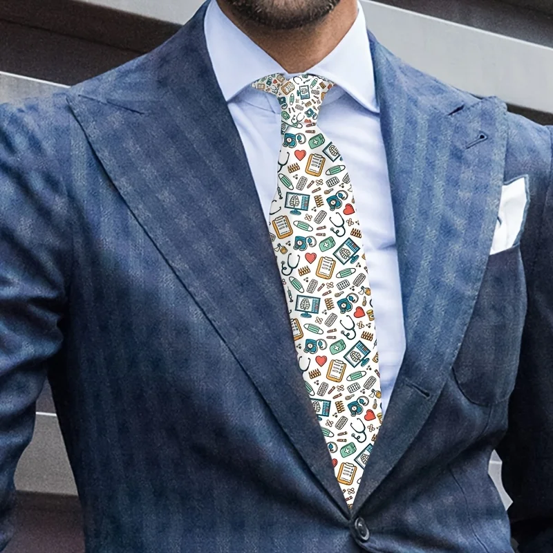 Doctors And Nurses' Holiday Medical-Themed Designs Necktie Neutral Unisex Design Fashion-Forward Popular Pick Easy
