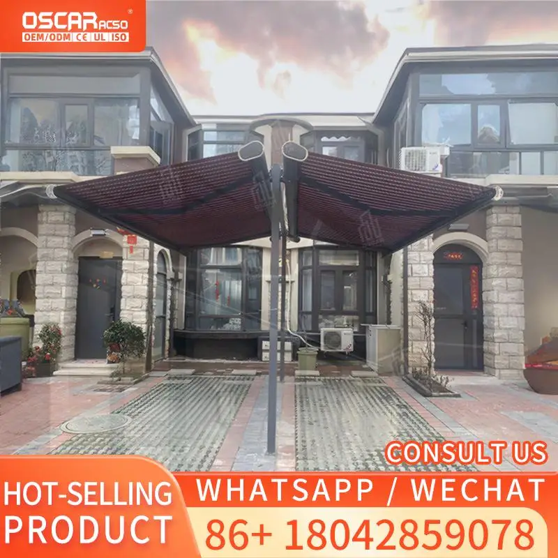 

Outdoor Retractable Shade Canopy Waterproof Folding Roof System for Garden Patio Balcony Retractable Awning