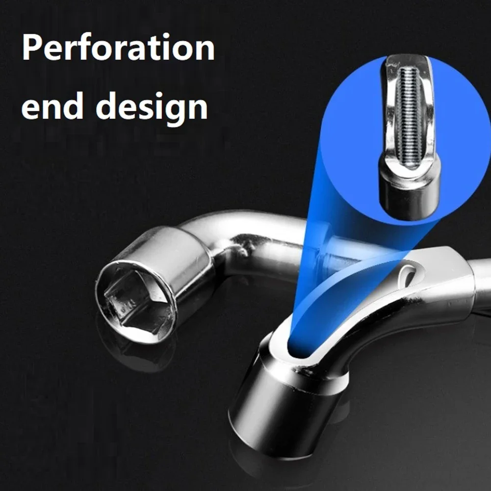 Pipe Socket Wrench Woodworking Hand Tool Metalworking Tool L-shaped Wrench Socket Repair L Type Non-Slip Silver