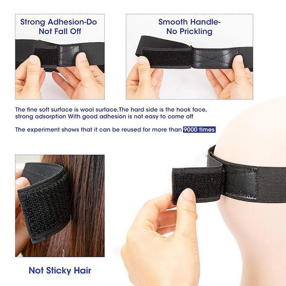 3 Pcs Elastic Band Headband for Wigs Grip Adjustable Front Lace Women