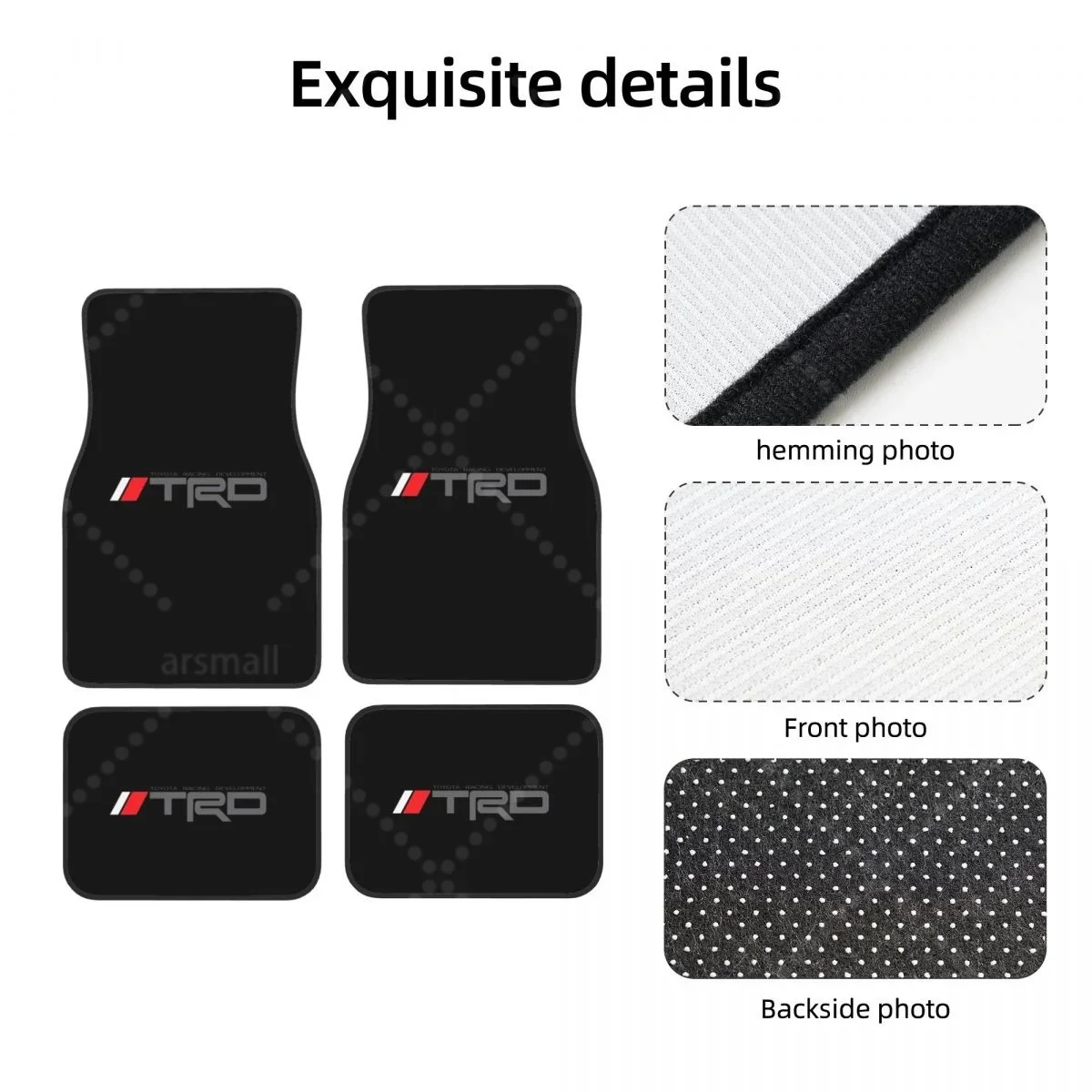 TRD Alfombrillas para coche، إكسسوارات الفقرة السيارات، coración، alfombrillas lanteras y traseras para coche، juegos 4 p