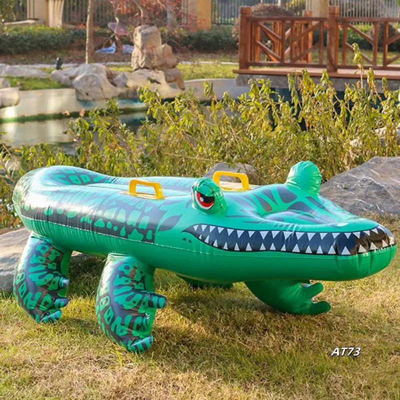 ركوب الزواحف، عوامة حمام سباحة قابلة للنفخ على شكل تمساح للأطفال، شاطئ وحمام سباحة ممتع، عوامة حمام سباحة عملاقة قابلة للنفخ