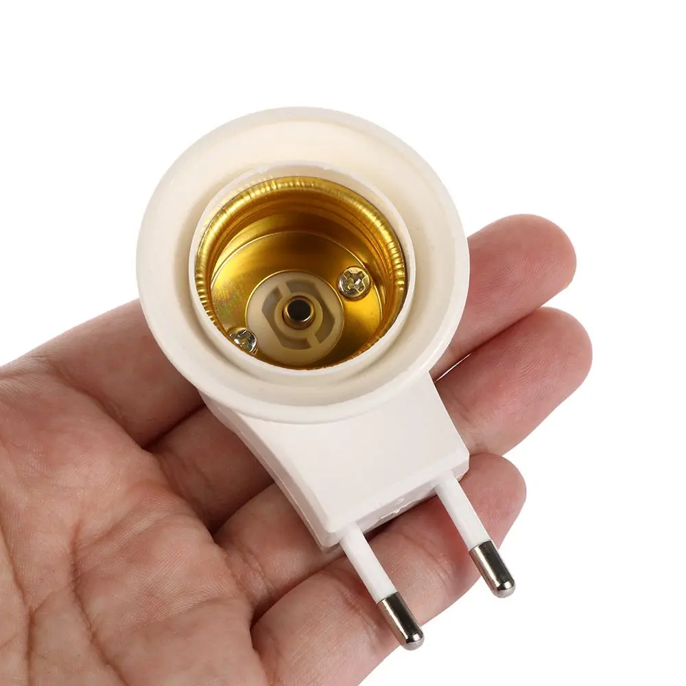 LED EU Plug Light Socket Wall Lamp Light Base Lamp Holder Bulb Base Socket Adapter Screw Converter