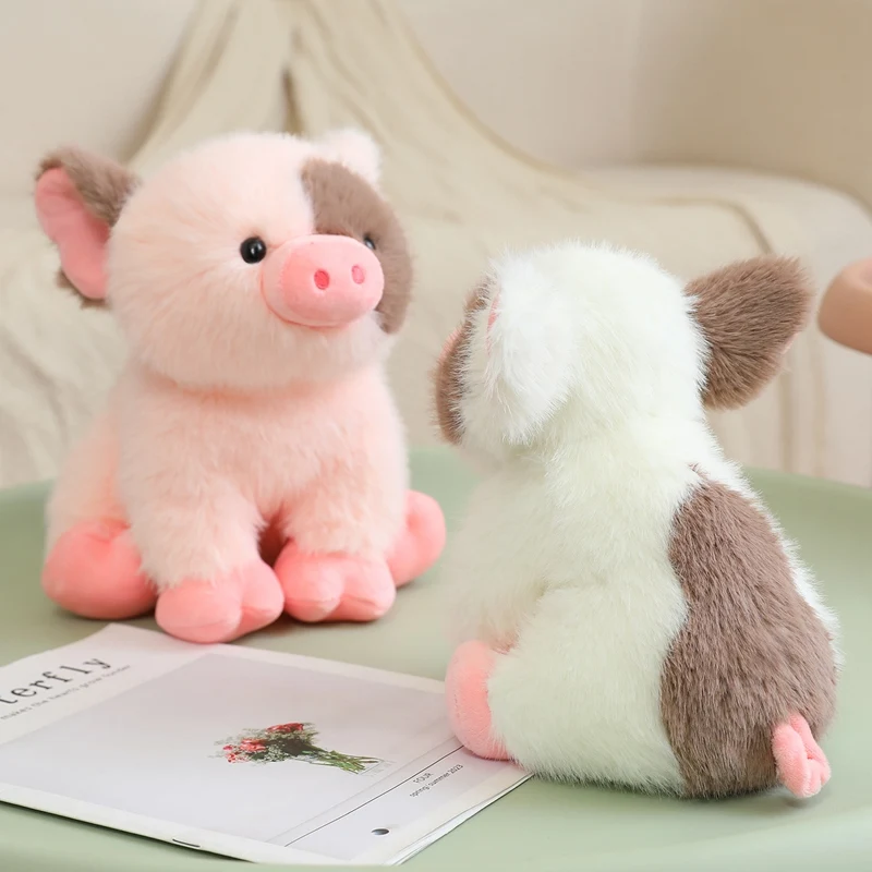 Juguete de peluche de cerdito de dibujos animados Kawaii, cerdo esponjoso de alta calidad para sentarse, muñeco de cerdito, cálido y acogedor, compañero encantador para niños, regalo de Navidad