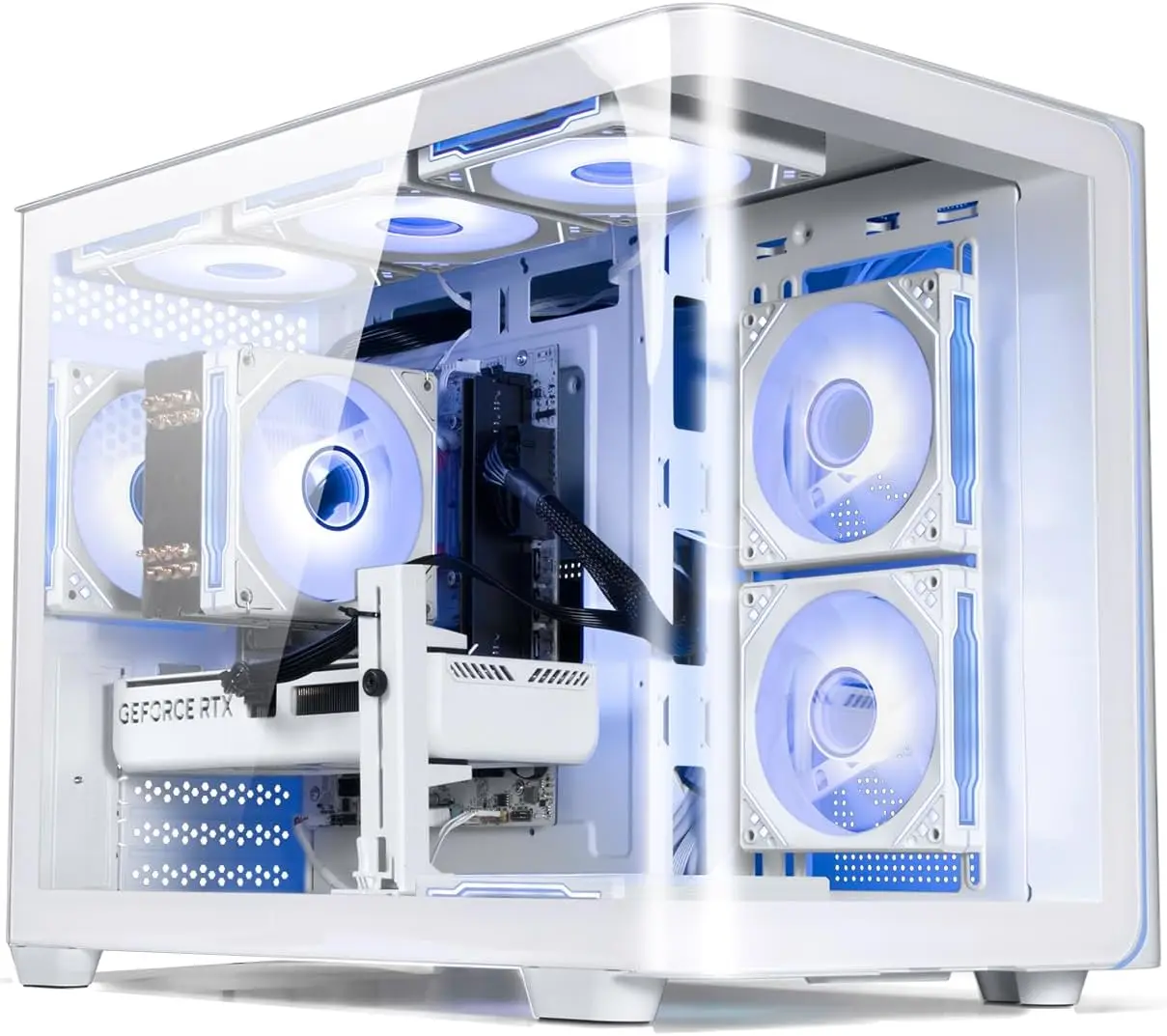 

Игровой компьютер Tower с RTX 5060 8 ГБ, Ryzen 7 8700F 8 ядер 4.1 ГГц (до 5.0 ГГц), 1 ТБ NVMe SSD, WiFi 6, для игр, дома и офиса, белый, 4K VR 8K