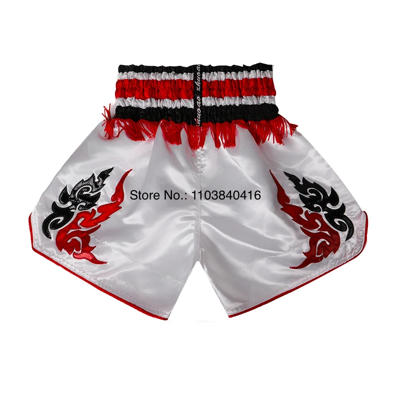 Muay Thai Shorts Purple Boxing Shorts Womens Men Child Embroidery Kickboxing Cage Fight Pants Martial Arts MMA Clothing 3XS-3XL