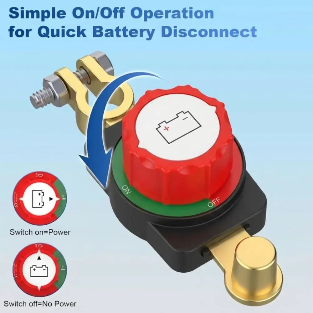 12V24V Car Battery Disconnect Switch Large Round Cover Thickened Truck Battery Disconnect Switch Leakage Protection