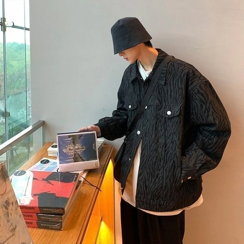 سترات من قماش الدنيم بأزرار طية صدر السترة للرجال مقاس L ذات علامة تجارية سريعة Delvery كوريا جمالية من القماش بأقل سعر معطف كاوبوي للرجال #2