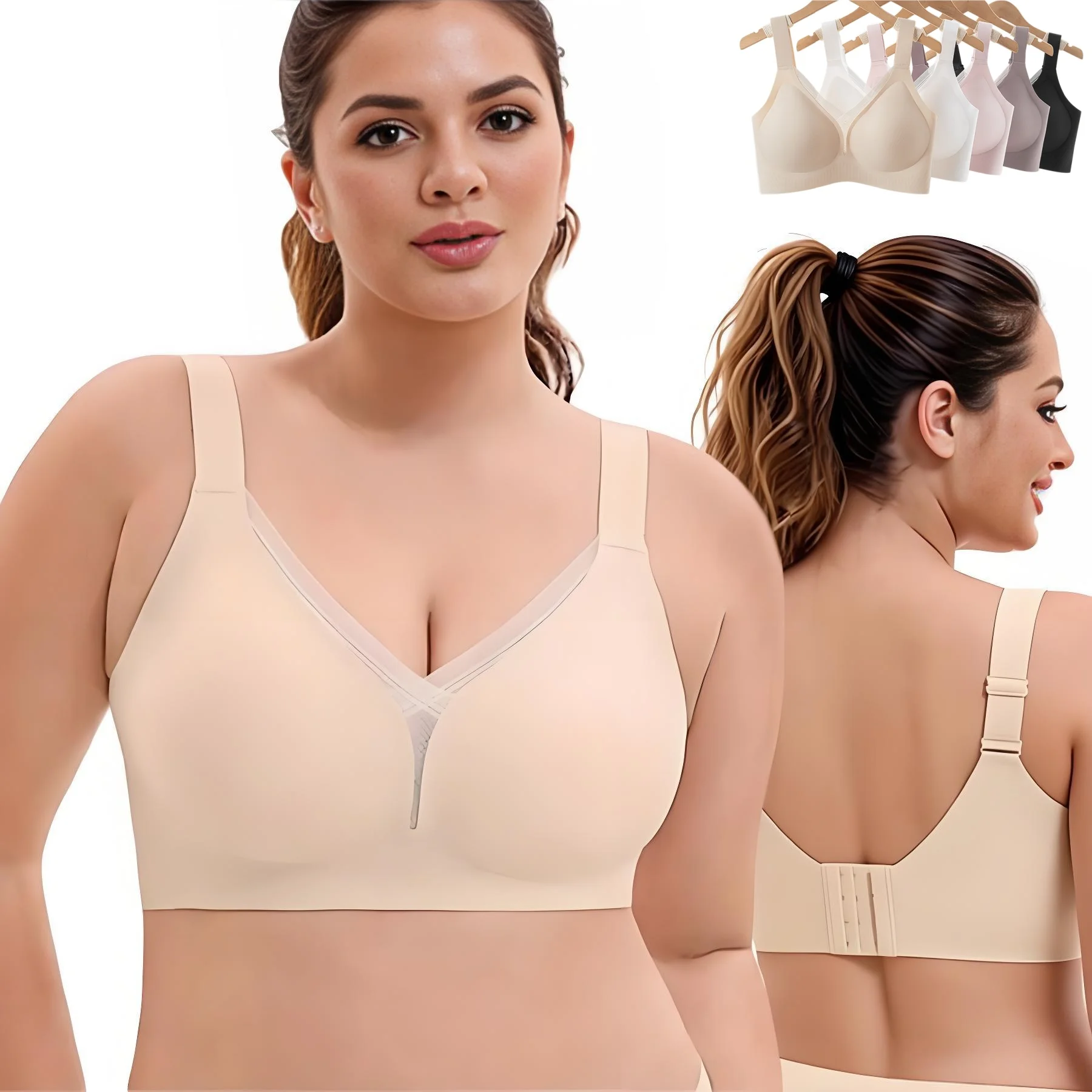 

Женский дышащий спортивный бюстгальтер, ударопрочный, комфортный, бесшовный, без косточек, больших размеров, L-5XL