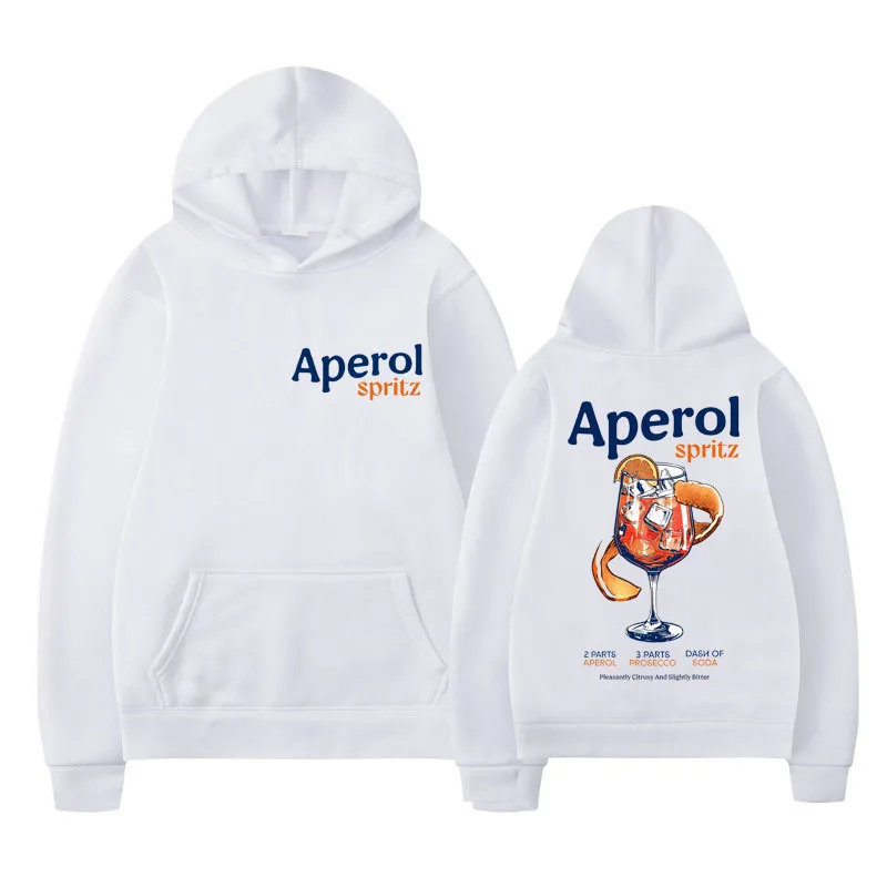 APEROL SPRTlZ Hoodies Cocktail Themed Gift Fashion Vintage Oversized Sweatshirts Gothic Harajuku Streetwear Hooded Pullover Male