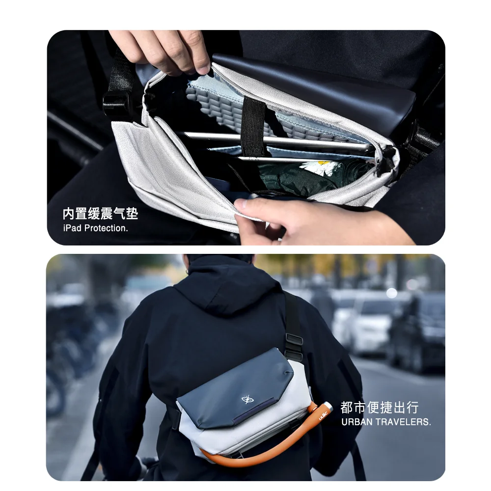 New Design Travel Crossbody Bag for Men Large Capacity Waterproof Shoulder Bag Male Sling Bag fit Bike with Magnetic Clasp