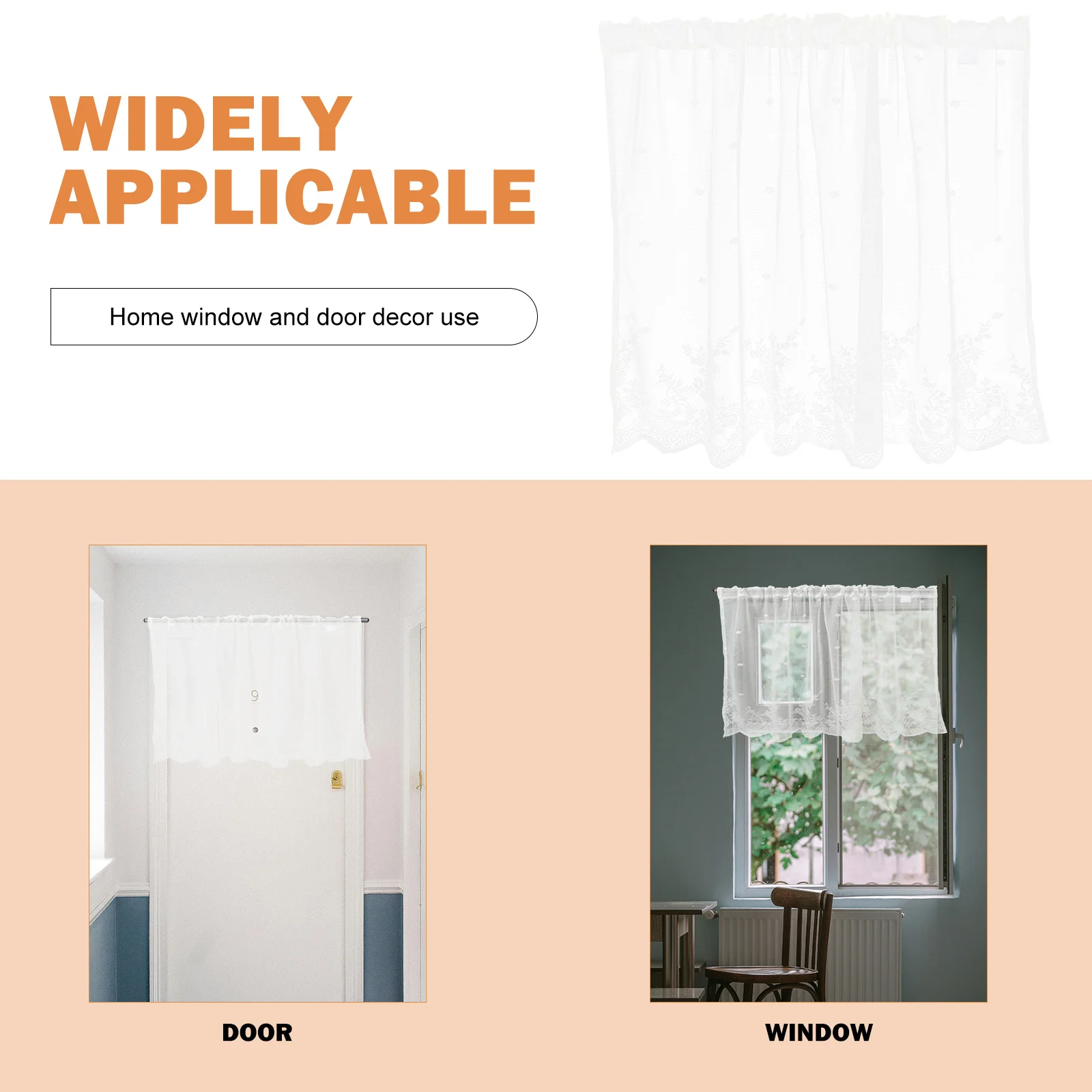 

Cafe Curtains Delicate Design Easy Install Living Room Bathroom Cabinet Short Window Valance Decor Short Kitchen Curtains