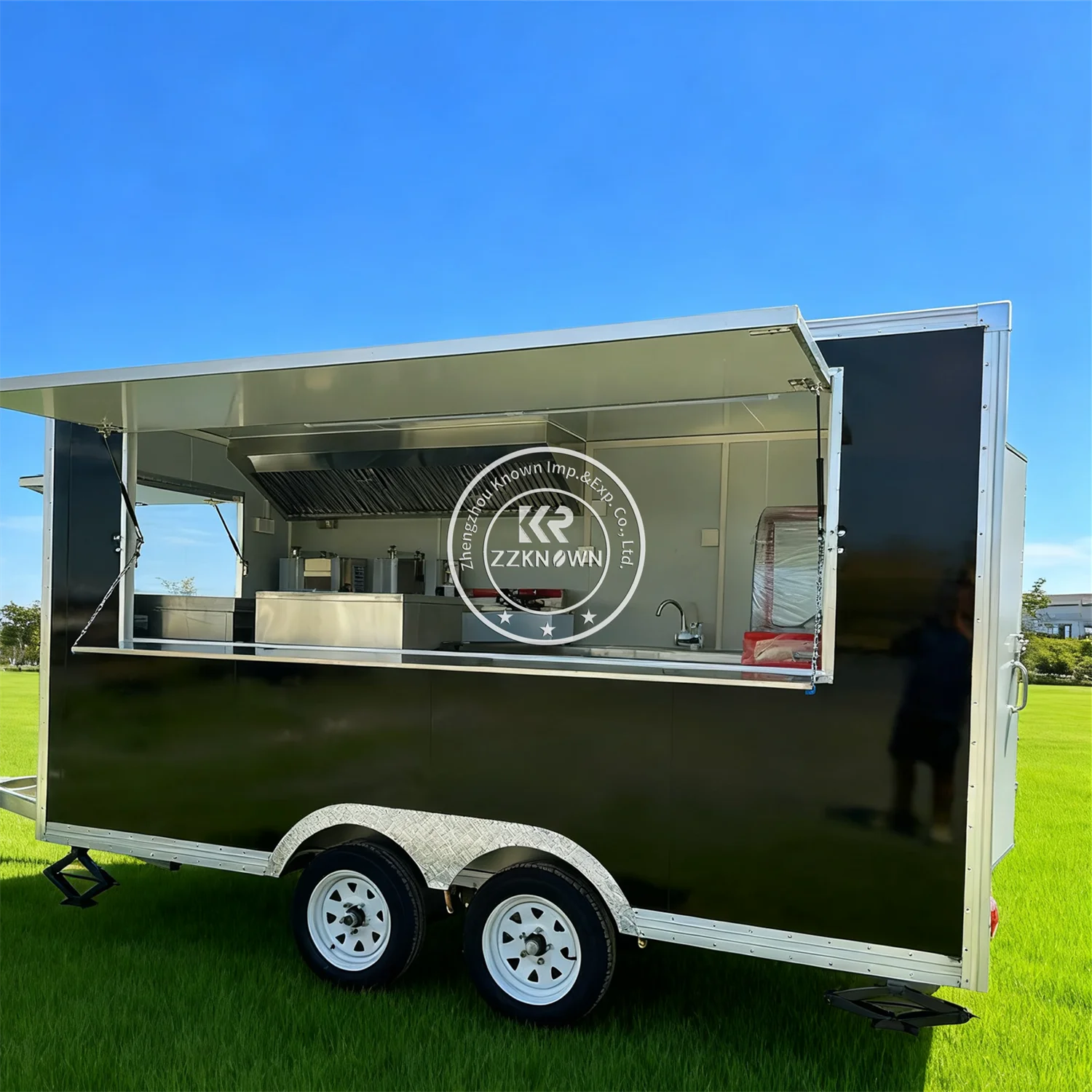

Customized Catering Trailer Street Pizza Coffee Food Trailer Mobile Kitchen Hamburger Concession Food Truck With Full Kitchen
