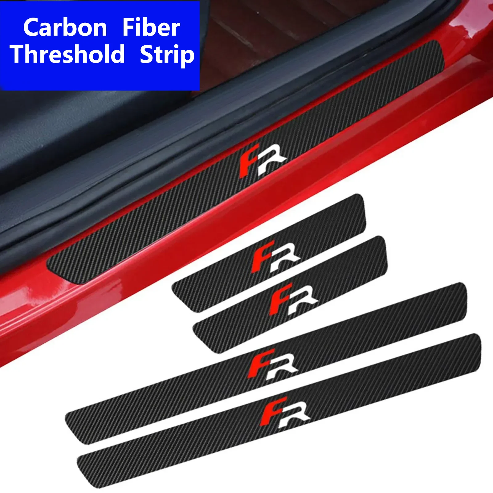 

4 шт. наклейки для салона автомобиля, водонепроницаемые наклейки из углеродного волокна, автомобильные аксессуары, автомобильные сиденья, FR, устойчивая к царапинам дверная педаль Protec