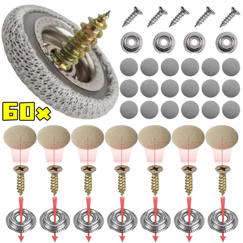 Car Headliner Ceiling Cloth Fixing Screw Care Fabric Buckle Rivets Car Interior Roof Buckle Retainer Cap Repair Tool 10/30/60PCS