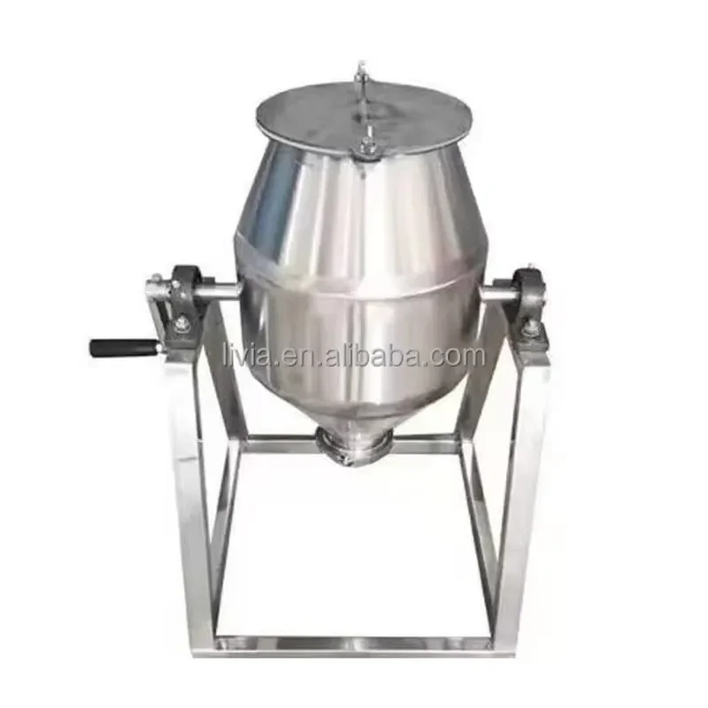 50Kg Double Cone Mixer for Food Processing Turmeric Ginger Masala Tea Spice Powder Mixing Machine Industrial Blending