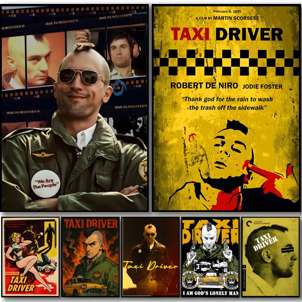 Film T-Taxi Driver Poster Self-adhesive Art Waterproof Sticker Coffee House Dorm Room Wall Decor