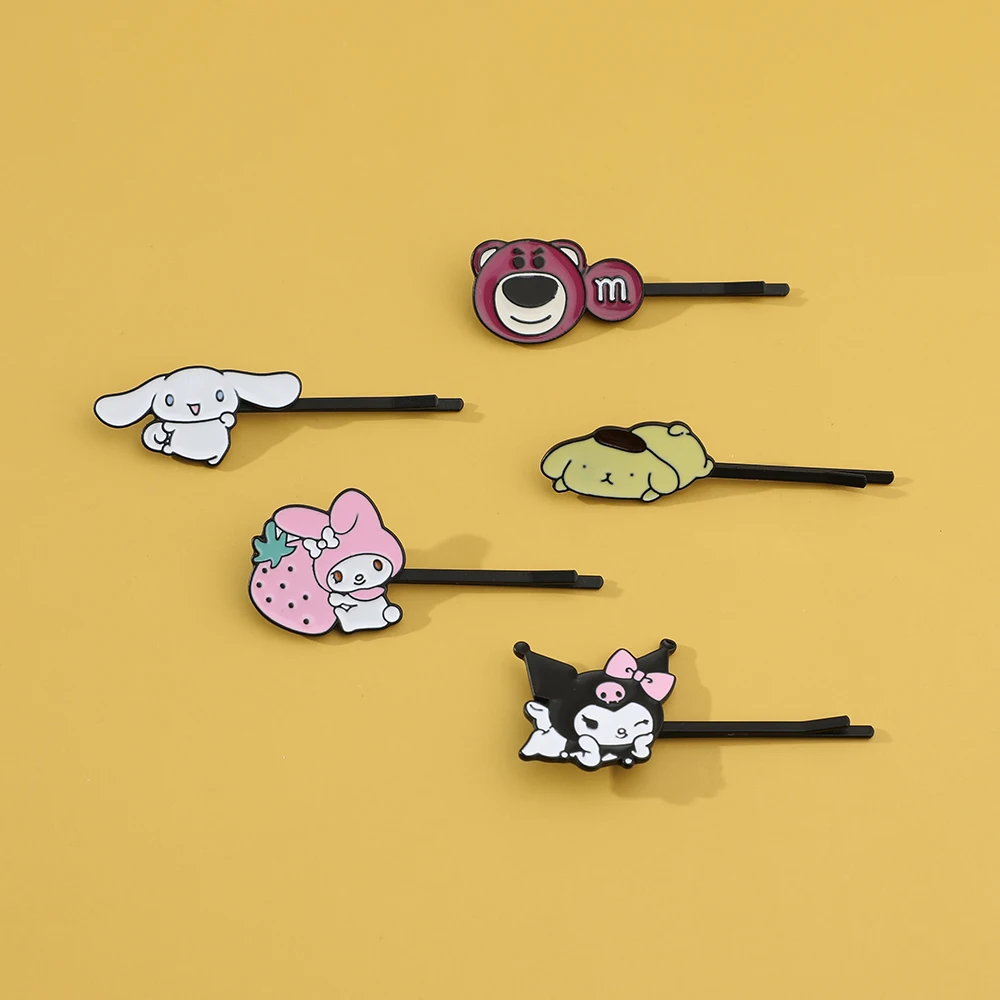 Kawaii Anime Sanrio Hair Clip Barrettes Cute Kuromi Pompompurin My Melody Cinnamoroll Hairpin for Women Hair Accessories