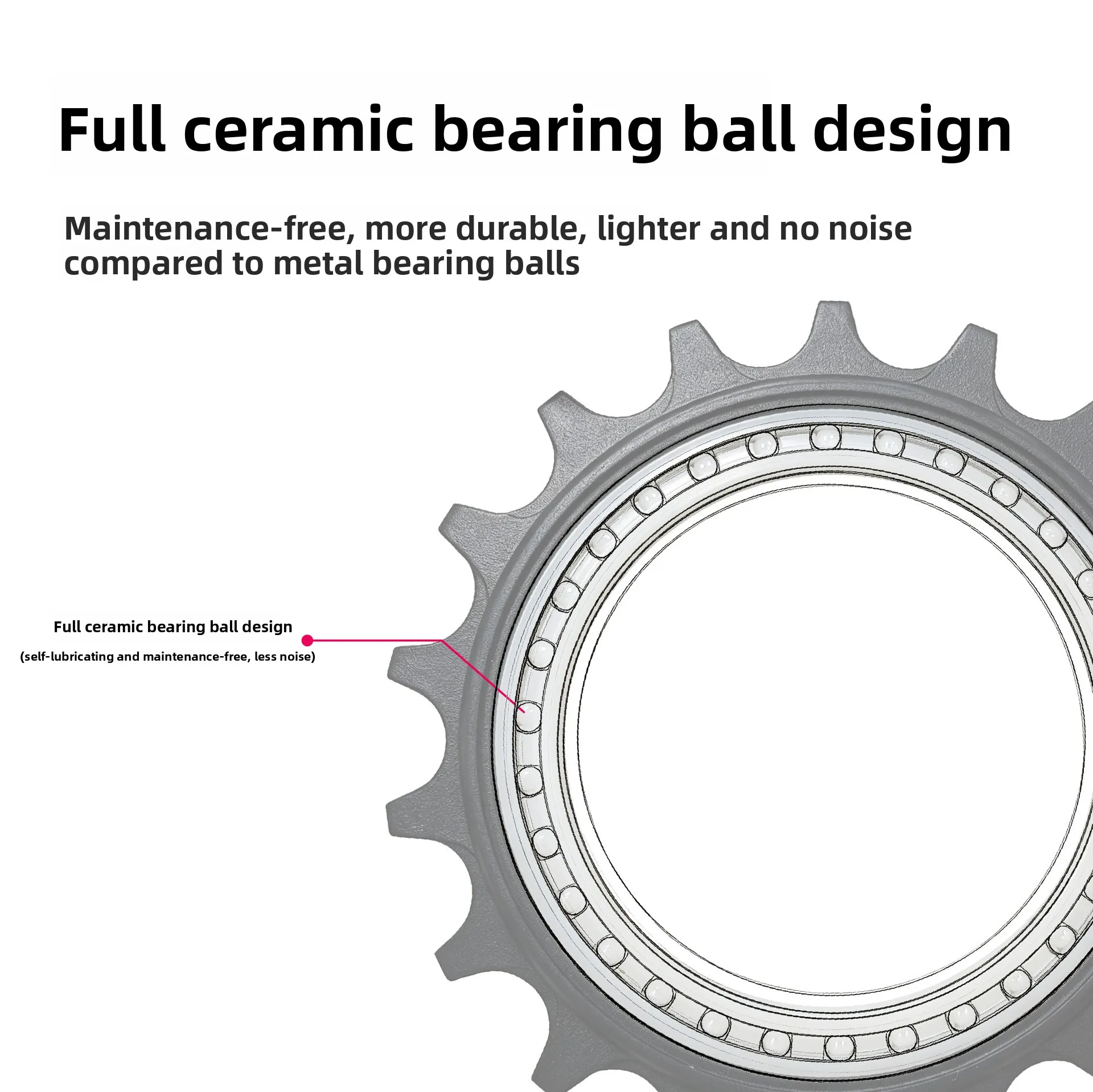Dual Color Oxidation 18T Hollow Eccentric Pulley with Ceramic Bearing, 12 Speed Bike Rear Derailleur Replacement Parts 5PCS