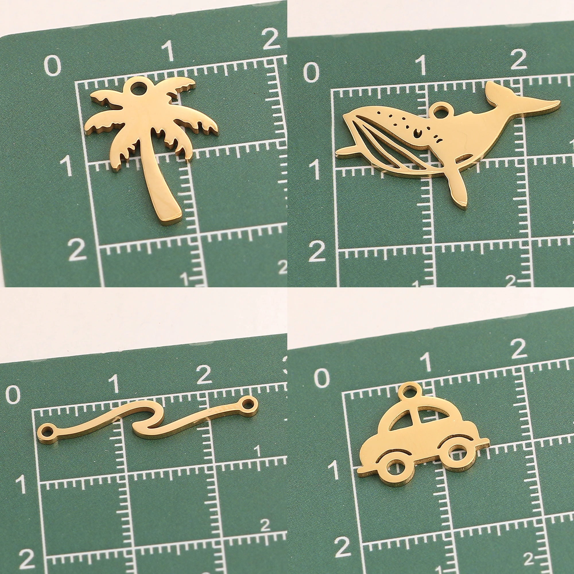 5Pcs Summer Surfing Charms Sea Animal Dolphin/Whale Pendants Stainless Steel Connector for DIY Necklace Jewelry Making Accesso