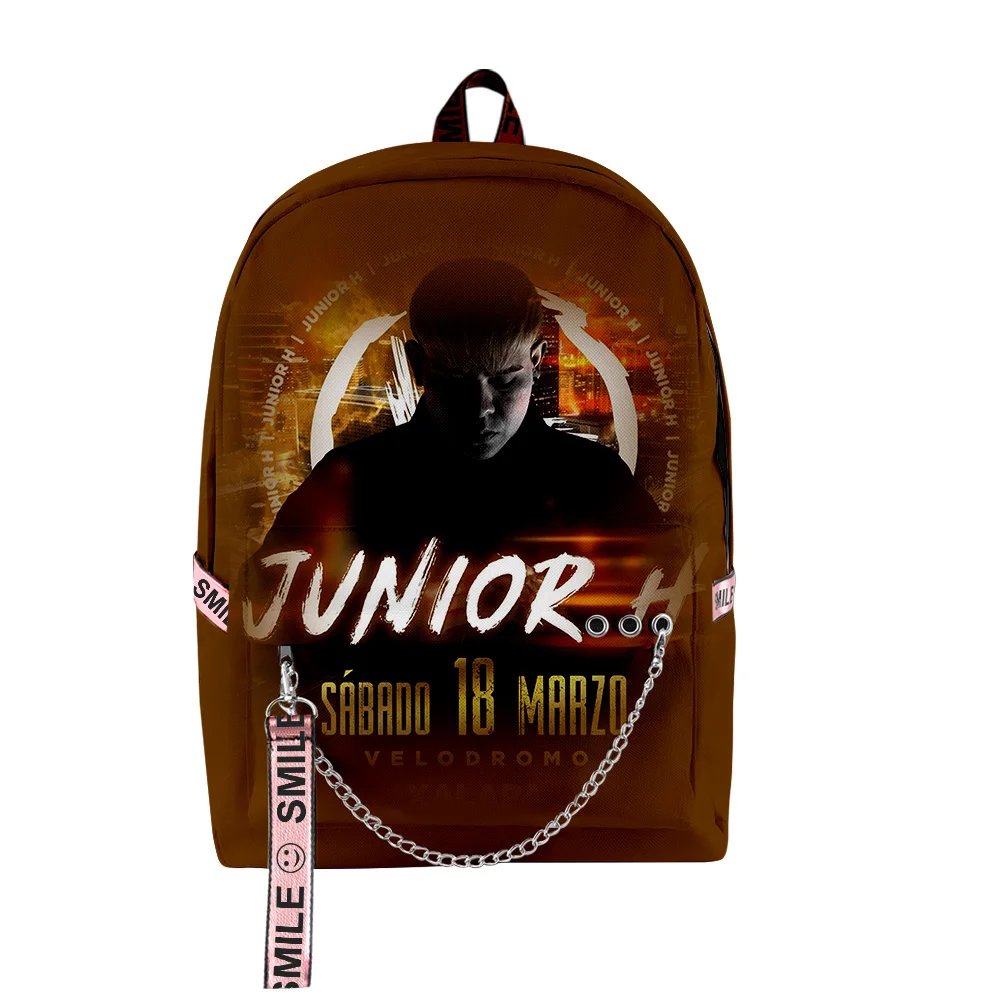 

Поп-певица Junior H Merch, рюкзак на молнии, 2023, повседневный стиль, школьная сумка в стиле Харадзюку, уникальная дорожная сумка