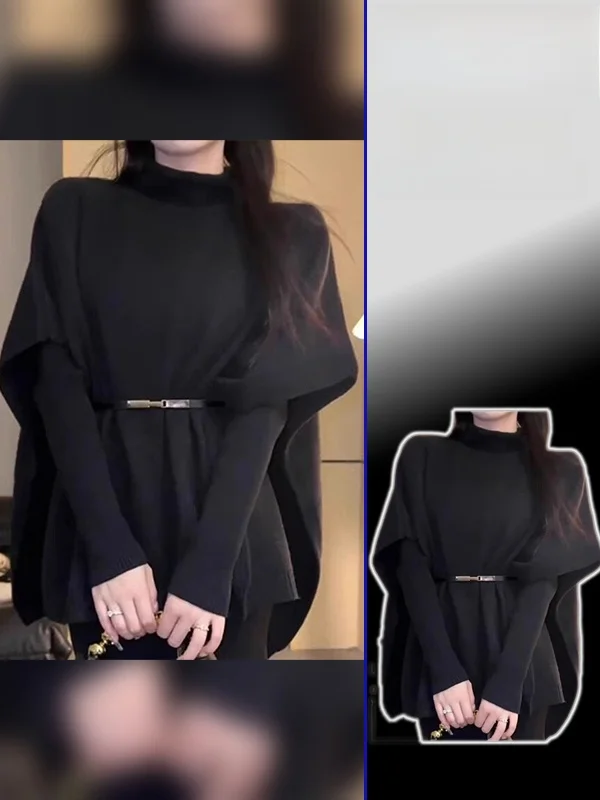 

plus Size Faionable V-Ne Slim Fit Dr Knitted Outerwear Women's Ensemble Spring Autumn High Waist Midi French Sle Cas...