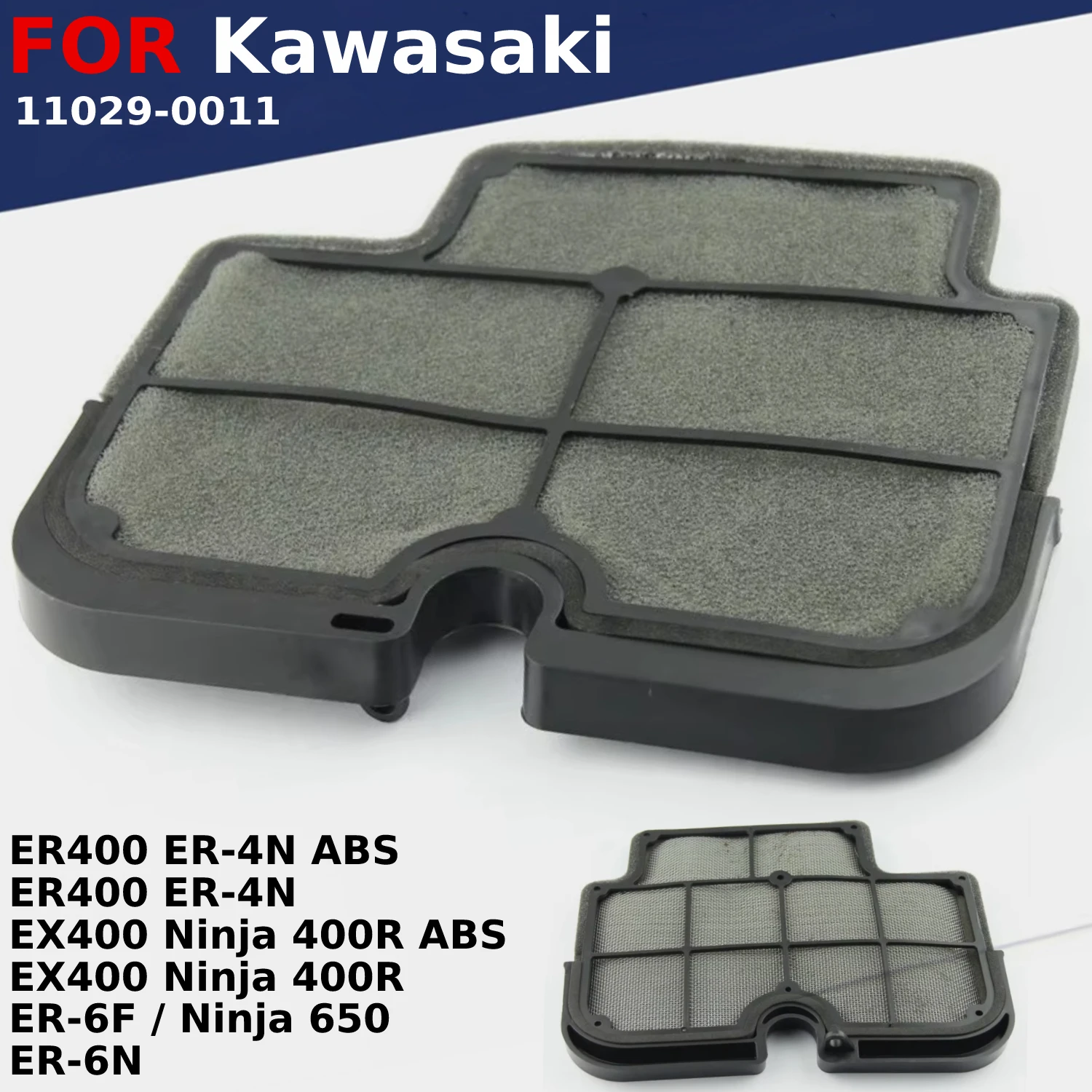 

Air Filter Intake Air Cleaner Element For Kawasaki ER400 ER-4N EX400 Ninja 400R ABS 2011-2013 ER-6F 650 ER-6N 11029-0011 Parts