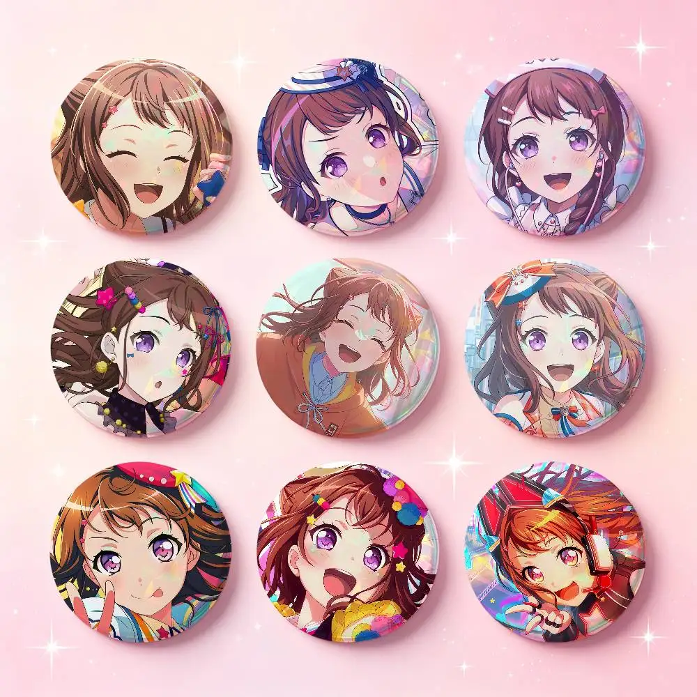 Toyama Kasumi BanG Dream Anime Badges Button Round Creative Pin Brooch Badge Bag Decor Accessories Fans Collect Friends Gifts