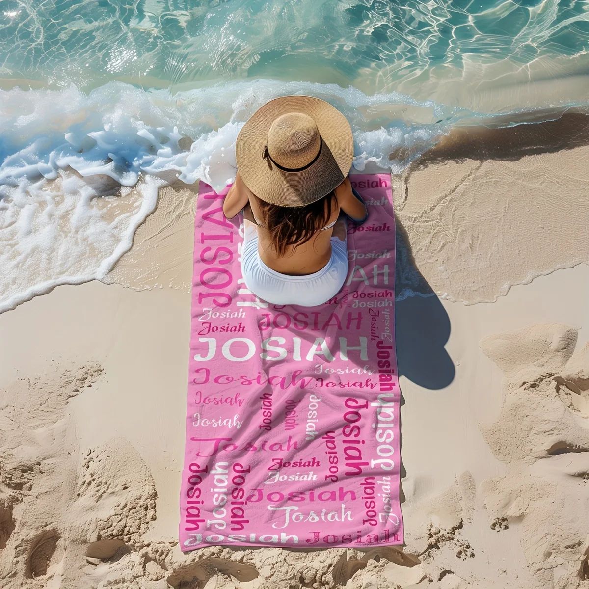 1pc Personalized Luxury Beach Towel - Super Absorbent, Quick-drying, Vibrantly Colored - Perfect for Swimming, Outdoor Camping