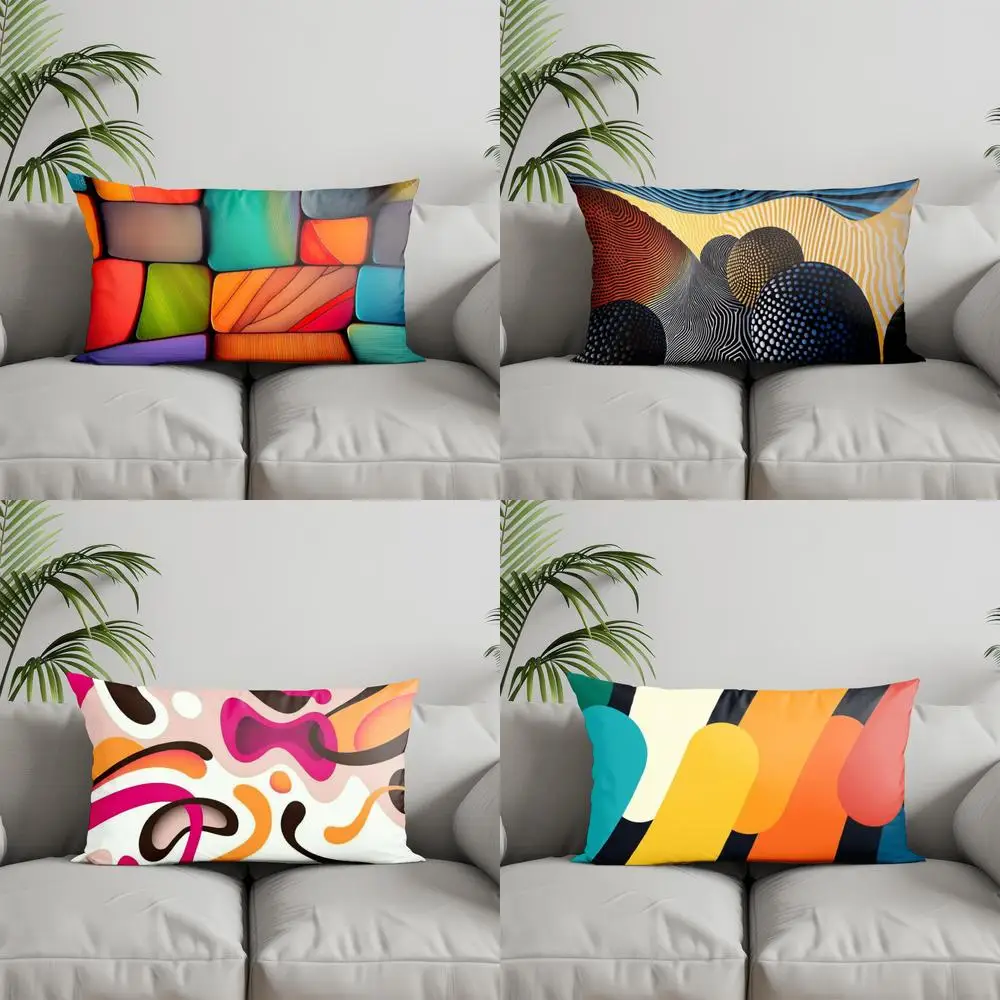 

Home Decor Colorful Abstract Pattern Pillow Suitable For Sofa Bedroom Car Pillow Cover Cushion Rectangular Back Cushion