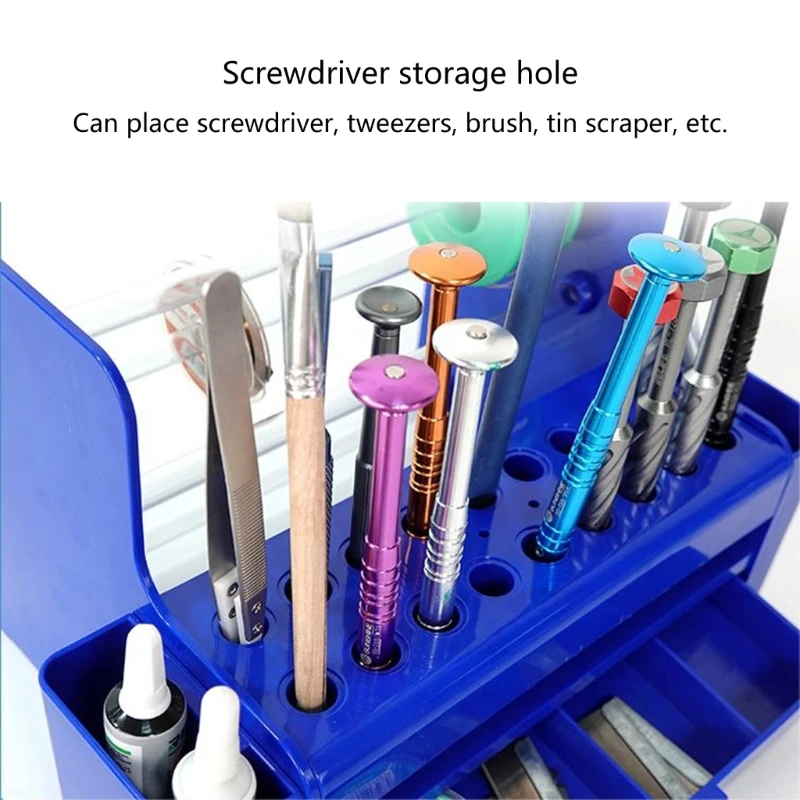 dwan Maintenance Storage Box for Desktop Storage of Screwdrivers Tweezers Wicks