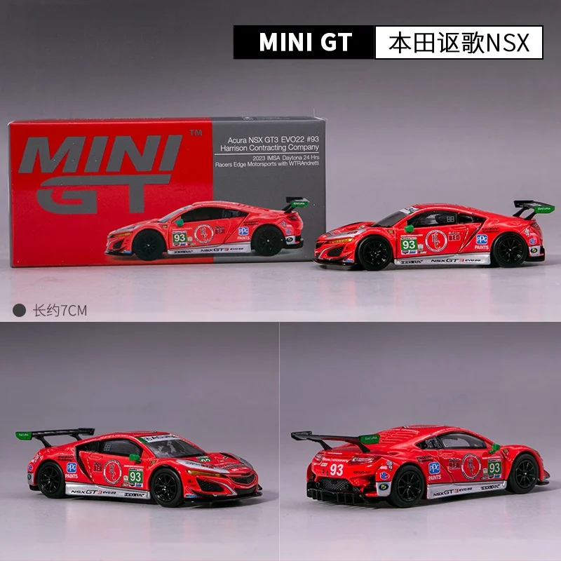 รถสปอร์ต EVO22 GT3 1:64 Honda Acura NSX #617อัลลอยด์โมเดลรถยนต์จำลองการหล่อขึ้นรูปของเล่นเด็กผู้ชาย kado ulang tahun วันหยุดของเด็ก